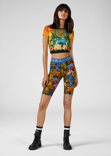 Versace Tropical Baroque Print Shorts Dam - 902467HQY